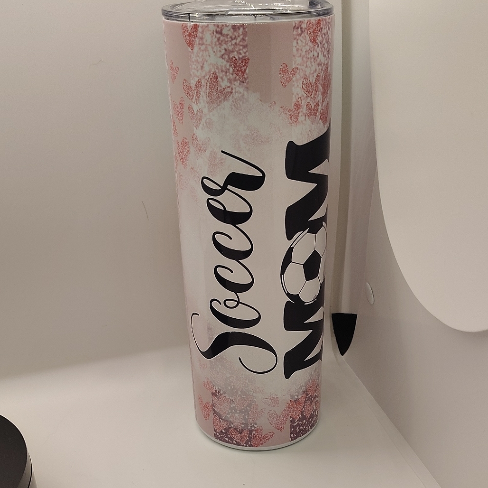 Soccer Mom 20oz Tumbler - Pink and Black
